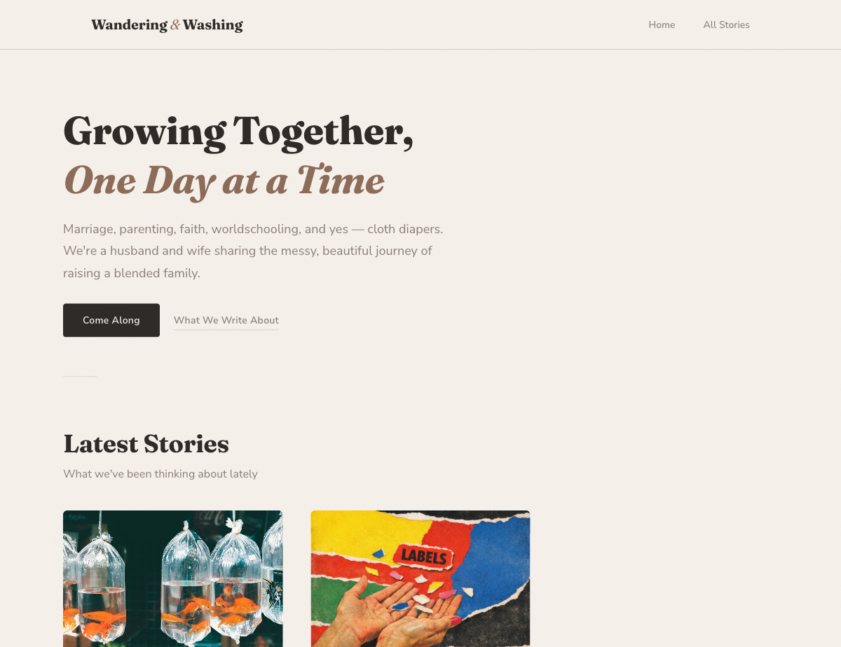 Wandering & Washing website